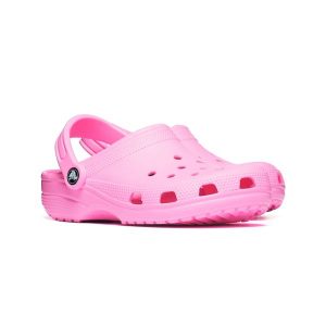 Klapki Crocs CLASSIC 10001-7EK. Niebieskie klapki Crocs, bez wzorów, z materiału, z okrągłym noskiem, bez obcasa. Za 278,91 zł.