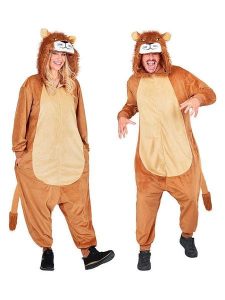 Carnival Party Kombinezon kostiumowy "Lion" w kolorze jasnobrązowo-beżowym rozmiar: S/M. Brązowe kombinezony Carnival Party, m, bez wzorów, bez kołnierzyka, bez ramiączek, krótkie. Za 130,99 zł.