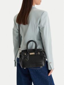 Nine West Torebka CEO-Lexa-LDA8378 Czarny. Czarne kuferki Nine West, bez wzorów, z materiału, bez dodatków. Za 199,99 zł.