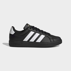 Sneakersy damskie ADIDAS Street Talk. Czarne buty sportowe ADIDAS, bez wzorów, z gumy, bez zapięcia. Za 289,99 zł.