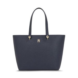 Torebka Tommy Hilfiger. Niebieskie shopper bag TOMMY HILFIGER, bez wzorów, bez dodatków. Za 499,99 zł.