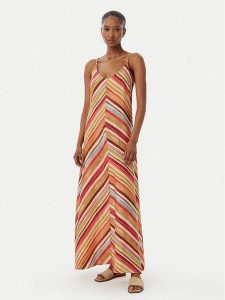 Vero Moda Sukienka letnia Ellie 10345251 Pomarańczowy Regular Fit. Brązowe kombinezony Vero Moda, na lato, xl, bez wzorów, z wiskozy, bez kołnierzyka, bez ramiączek. Za 229,99 zł.