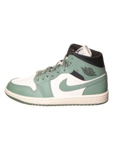Jordan Skórzane sneakersy "Air Jordan 1 Mid" w kolorze biało-zielonym rozmiar: 39. Białe trampki Jordan, bez wzorów, za kostkę, bez zapięcia. Za 448,99 zł.