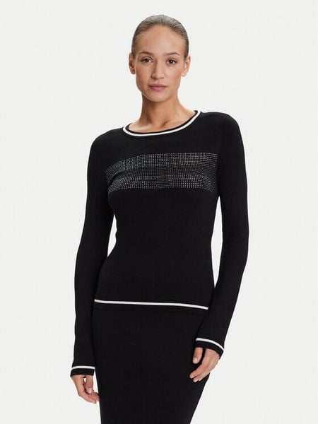 Liu Jo Sport Sweter TF5209 MS49I Czarny Regular Fit. Czarne swetry klasyczne Liu Jo Sport, m, z wiskozy, bez kołnierzyka. Za 499,99 zł.