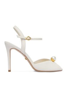 GINO ROSSI Sandały CEO-ROSE-LT2091-W Biały. Białe sandały Gino Rossi, bez wzorów, ze skóry, bez obcasa, na szpilce, bez zapięcia. Za 399,99 zł.