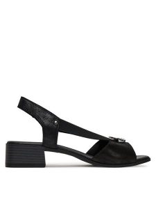 Go Soft Sandały RST-6088-05 Czarny. Czarne sandały Go Soft, bez wzorów, z nubiku, bez obcasa, na słupku, bez zapięcia. Za 169,99 zł.