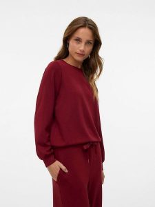 Vero Moda Bluza w kolorze bordowym rozmiar: XS. Czerwone bluzy Vero Moda, xs, bez wzorów, bez kaptura. Za 83,42 zł.