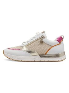 Tamaris Sneakersy w kolorze złoto-beżowo-białym rozmiar: 36. Białe trampki Tamaris, bez wzorów, bez zapięcia. Za 166,88 zł.