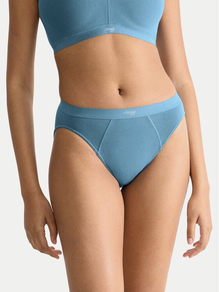 Sloggi Figi klasyczne Ever Ease 10219658 Niebieski. Niebieskie figi Sloggi, bez wzorów, z bawełny. Za 39,99 zł.