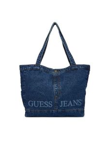 Guess Jeans Torebka M4BZ67 D5RH0 Niebieski. Niebieskie shopper bag Guess Jeans, z aplikacjami, z jeansu, bez dodatków. Za 149,99 zł.