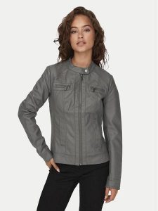 ONLY Kurtka z imitacji skóry Bandit 15081400 Szary Regular Fit. Szare kurtki ONLY, bez wzorów, ze skóry, bez kaptura. Za 129,99 zł.