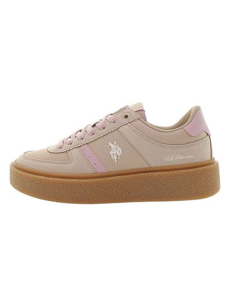 U.S. Polo Assn. Sneakersy w kolorze beżowo-jasnoróżowym rozmiar: 39. Brązowe trampki U.S. Polo Assn., bez wzorów, bez zapięcia. Za 220,12 zł.