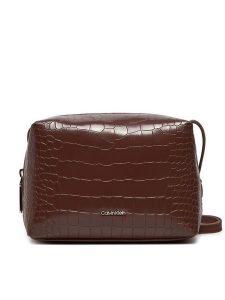 Calvin Klein Torebka K60K612452 Brązowy. Brązowe listonoszki Calvin Klein, bez wzorów, ze skóry, bez dodatków. Za 269,99 zł.