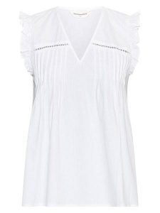 MOSS COPENHAGEN Top "Dotten" w kolorze białym rozmiar: M. Białe topy Moss Copenhagen, m, bez wzorów, z bawełny, bez kołnierzyka, bez ramiączek. Za 164,95 zł.