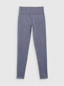 4F Legginsy sportowe w kolorze szarym rozmiar: M/L. Szare legginsy 4f, bez wzorów, z materiału, z podwyższonym stanem. Za 92,21 zł.