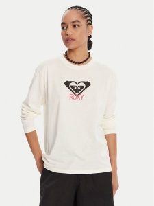 Roxy Bluzka Hangloose Art Ls ERJZT06035 Écru Regular Fit. Bluzki Roxy, m, bez wzorów, z bawełny, bez kołnierzyka, bez ramiączek. Za 129,99 zł.