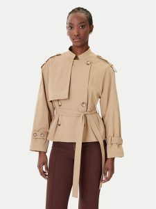 Rinascimento Płaszcz przejściowy CFC0124670003 Beżowy Regular Fit. Brązowe płaszcze Rinascimento, s, bez wzorów, z syntetyku, bez kaptura. Za 709,99 zł.