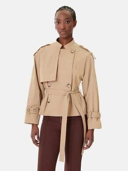 Rinascimento Płaszcz przejściowy CFC0124670003 Beżowy Regular Fit. Brązowe płaszcze Rinascimento, s, bez wzorów, z syntetyku, bez kaptura. Za 709,99 zł.