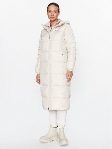 Columbia Płaszcz zimowy Puffect™ Long Jacket Brązowy Regular Fit. Brązowe płaszcze Columbia, na zimę, l, bez wzorów, z syntetyku, bez kaptura. Za 629,99 zł.