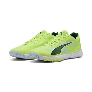 Buty do piłki ręcznej unisex Accelerate Turbo 4 PUMA. Białe buty sportowe Puma, bez wzorów, bez zapięcia, do piłki ręcznej. Za 462,15 zł.