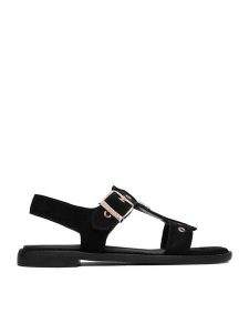 U.S. Polo Assn. Sandały EO-ALYS001W/6S1 Czarny. Czarne sandały U.S. Polo Assn., bez wzorów, ze skóry, bez obcasa, na płaskiej podeszwie, bez zapięcia. Za 249,99 zł.