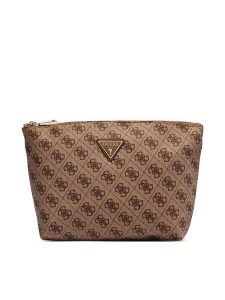 Guess Kosmetyczka TWNB21 68965 Brązowy. Brązowe torebki klasyczne Guess, z aplikacjami, z materiału, bez dodatków. Za 214,99 zł.