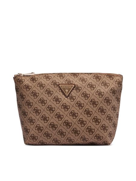 Guess Kosmetyczka TWNB21 68965 Brązowy. Brązowe torebki klasyczne Guess, z aplikacjami, z materiału, bez dodatków. Za 214,99 zł.