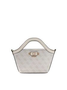 Guess Torebka Lindsey Mini HWSG97 49750 Kremowy. Białe kuferki Guess, z aplikacjami, ze skóry, bez dodatków. Za 584,99 zł.