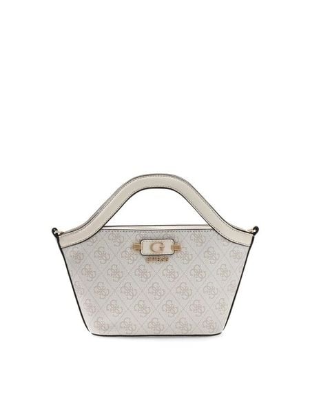 Guess Torebka Lindsey Mini HWSG97 49750 Kremowy. Białe kuferki Guess, z aplikacjami, ze skóry, bez dodatków. Za 584,99 zł.