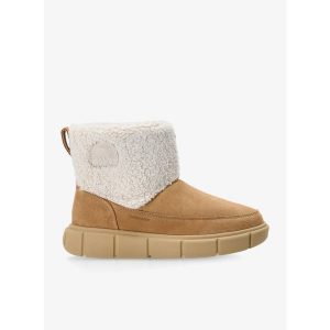 Buty zimowe damskie Sorel Explorer III Slip-On Cozy WP. Brązowe buty trekkingowe Sorel, bez zapięcia. Za 445,99 zł.
