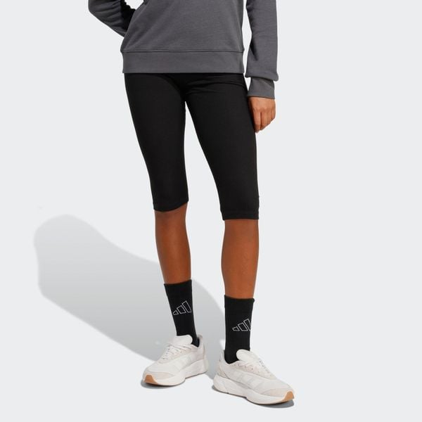 Legginsy Seasonal Essentials Rib Capri. Szare legginsy ADIDAS, bez wzorów, z bawełny. Za 89,40 zł.