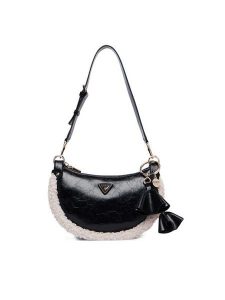 Guess Torebka Katie HWTW22 53180 Czarny. Czarne torebki klasyczne Guess, z aplikacjami, ze skóry, bez dodatków. Za 494,99 zł.