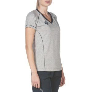 Koszulka damska Arena Team Line SS Tee. Szare koszulki sportowe Arena, bez wzorów, z materiału, bez ramiączek. Za 142,50 zł.