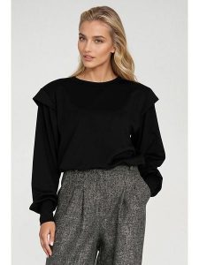 Nife Bluza w kolorze czarnym rozmiar: 42. Czarne bluzy Nife, bez wzorów, bez kaptura. Za 110,81 zł.
