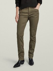 G-Star Spodnie chino w kolorze khaki rozmiar: W29/L30. Brązowe chinosy G-Star, bez wzorów, z podwyższonym stanem. Za 180,06 zł.