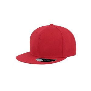 5panelowa Czapka Flat Visor. Czerwone czapki ATLANTIS, bez wzorów. Za 49,99 zł.