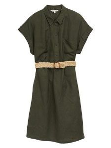Tom Tailor Sukienka w kolorze khaki rozmiar: 34. Brązowe sukienki Tom Tailor, na co dzień, s, bez wzorów, z tkaniny, klasyczne, bez kołnierzyka, bez ramiączek, midi, proste. Za 118,28 zł.