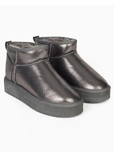 ISLAND BOOT Botki "Miley" w kolorze srebrnym rozmiar: 39. Szare botki Island Boot, bez wzorów, bez obcasa, bez zapięcia. Za 158,10 zł.