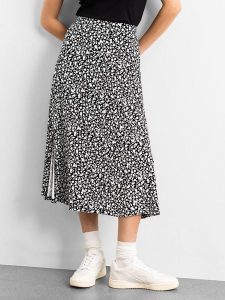 Les Lunes Spódnica "Sienna" w kolorze czarno-białym rozmiar: S. Białe spódnice Les Lunes, s, bez wzorów, midi. Za 165,99 zł.