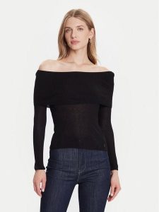 Guess Sweter W5BR48 Z0612 Czarny Slim Fit. Czarne swetry klasyczne Guess, xs, z wiskozy, bez kołnierzyka. Za 339,99 zł.