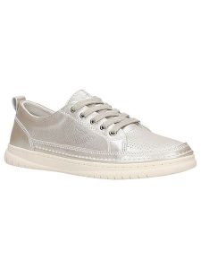 Wojas Skórzane sneakersy w kolorze srebrnym rozmiar: 41. Szare trampki Wojas, bez wzorów, ze skóry, bez zapięcia. Za 197,63 zł.