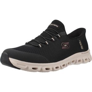 Buty SKECHERS SLIP-INS GLIDE STEP VIBEY Czarny. Czarne buty trekkingowe Skechers, z tkaniny, bez zapięcia. Za 389,99 zł.
