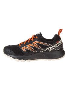 SALOMON Buty "Wander" w kolorze czarno-pomarańczowym do biegania rozmiar: 41 1/3. Czarne buty sportowe Salomon, bez wzorów, z gore-texu, bez zapięcia, do biegania, gore-tex. Za 267,92 zł.