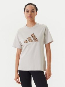 Adidas T-Shirt Animal Graphic JM4423 Beżowy Regular Fit. Brązowe t-shirty ADIDAS, xs, bez wzorów, z bawełny, bez kołnierzyka, bez ramiączek. Za 109,99 zł.
