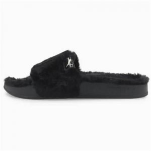Klapki damskie Puma Leadcat 20 Ylm. Czarne klapki Puma, bez wzorów, z materiału, bez obcasa. Za 299,00 zł.