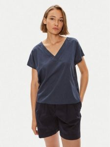 Mustang T-Shirt Elsberry 1015086 Granatowy Relaxed Fit. Niebieskie t-shirty Mustang, bez wzorów, z bawełny, bez kołnierzyka, bez ramiączek. Za 199,99 zł.