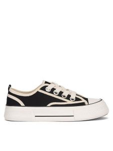 DeeZee Trampki WFA2914-1 Czarny. Czarne trampki DeeZee, bez wzorów, z materiału, bez zapięcia. Za 55,99 zł.