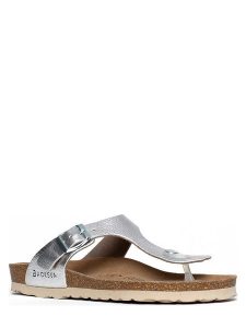 BACKSUN Japonki "Singapore" w kolorze srebrnym rozmiar: 39. Szare klapki Backsun, bez wzorów, z materiału, z otwartym noskiem, bez obcasa. Za 130,99 zł.