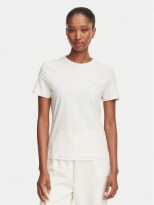 Guess T-Shirt V6RI07 J1314 Kremowy Regular Fit. Białe t-shirty Guess, l, z aplikacjami, z bawełny, bez kołnierzyka, bez ramiączek. Za 154,99 zł.