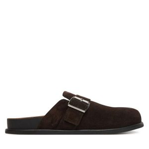 Klapki Vagabond Shoemakers. Brązowe klapki Vagabond Shoemakers, bez wzorów, bez obcasa. Za 485,99 zł.